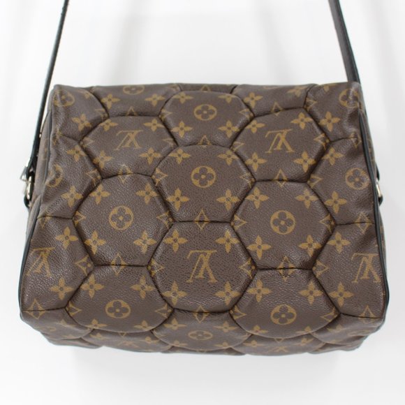 Louis Vuitton Monogram Hexagan Macassar Quilted Travel Tote Bag Brown Tan RARE - Picture 6 of 9
